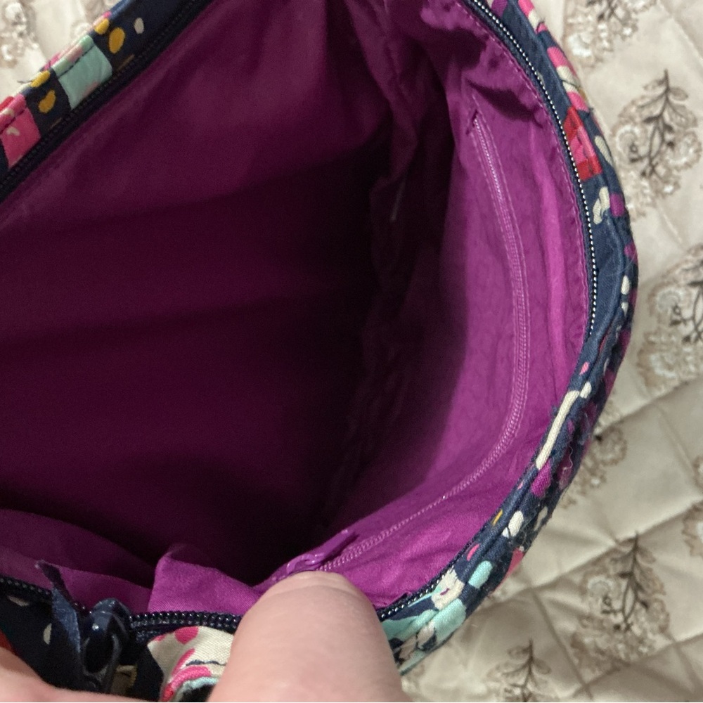 Vera Bradley Navy Paisley Crossbody with Pink, Red & Teal Accents - Picture 4 of 5
